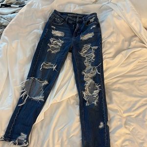 Womens ripped jeans from American Eagle. Size 0 regular.